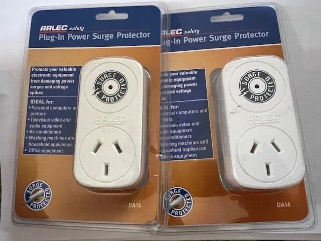 2 x Arlec DA14 240v Plug in Power Surge Protector