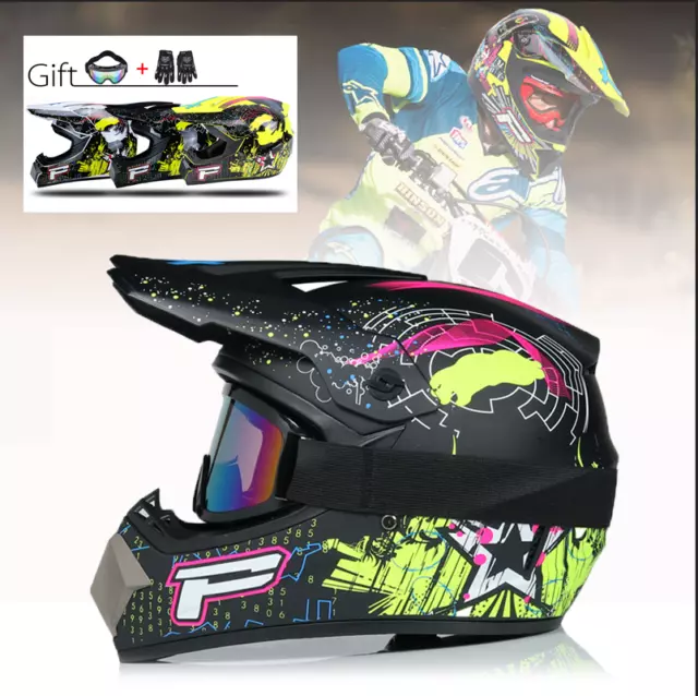 Motocross Quad Helm EnduroIntegralhelm Quad ATV Helm Set S M L XL