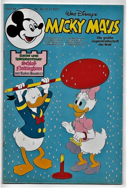 Micky Maus Nr. 46/12.11.1977 Komplett mit Beilage Bastelbogen und Schnipp