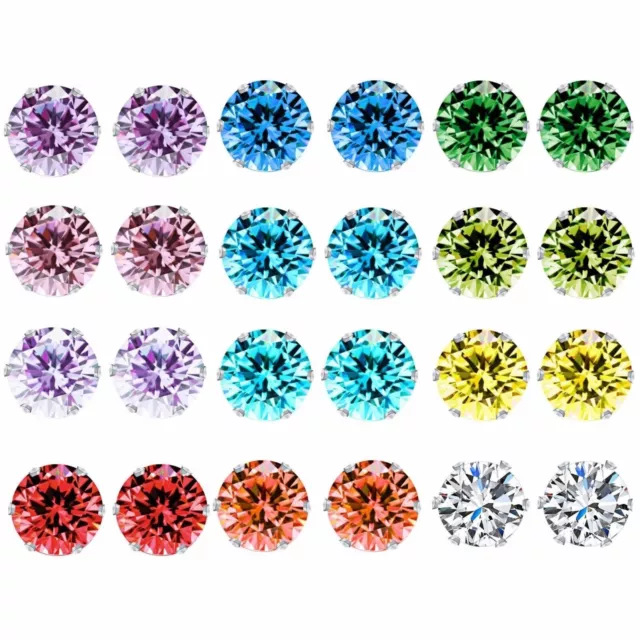 Mayorista Un Juego De 12 Pares Transparente Color Cristal Pendientes Shinny GB