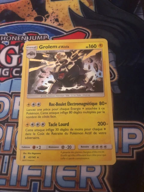 2017 Grolem d'Alola Holo Promo Pokemon 160pv French Card New 42/145