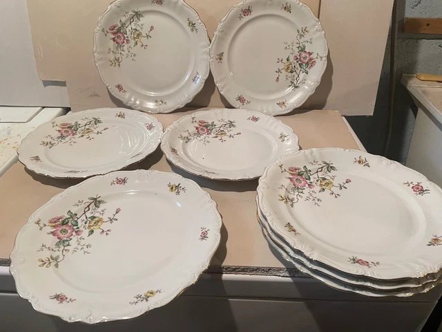 Vintage Floral Winterling Bavaria Germany Plates Set of 8