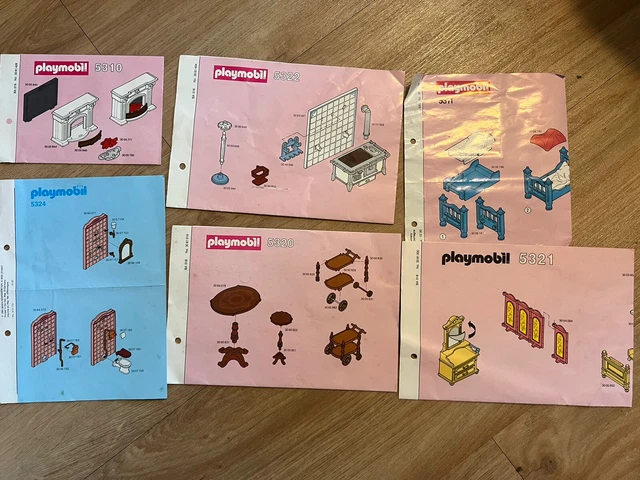  PLAYMOBIL ANLEITUNGEN 5310, 5311, 5320, 5321, 5322 & 5324 Nostalgie Motiv 