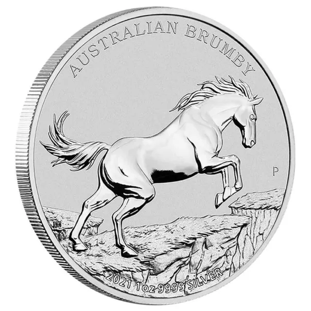 Australien 1 $  2021 Australian Brumby  1 Unze OZ Silber ST / BU