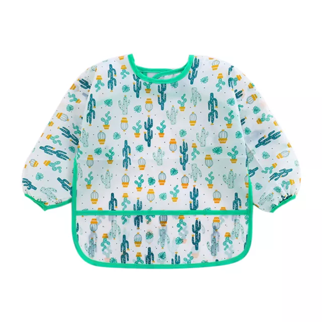Baby Feeding Bibs Kids Waterproof Long Sleeve Coverall (4-6Years Cactus) 2