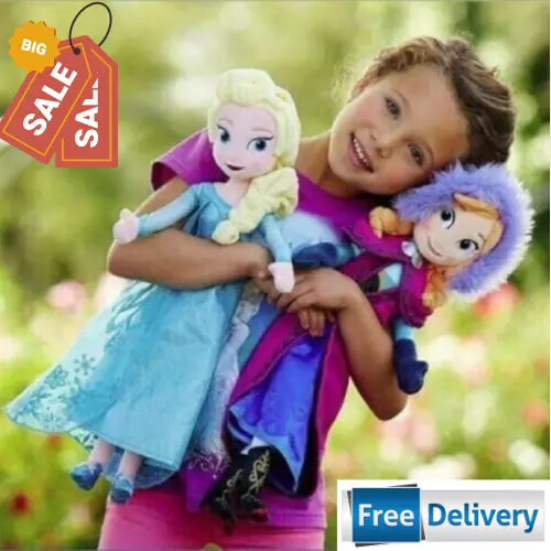 2Pcs Disney Frozen Elsa&anna Princess Stuffed Plush Doll Christmas Toy Gifts Uk