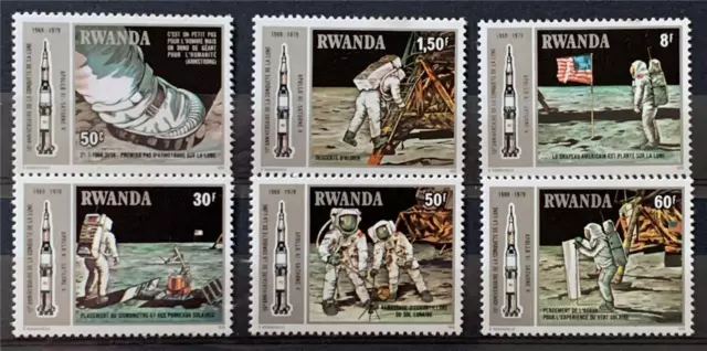 Rwanda. 10th Anniv of Apollo 11 Moon Landing. SG964/69. 1980. MNH. #TT03