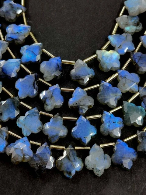 Perles de forme fantaisie à facettes en forme de labradorite de forme rare...