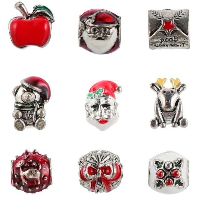 Santa Accessories DIY Christmas Ornament Christmas Big Hole Beads Jewelry