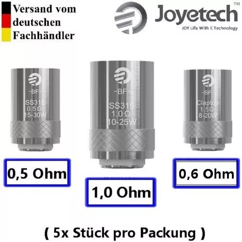 Joyetech BF SS316 Clapton Verdampferköpfe Coils Heads Cubis/ego AIO / 5pc