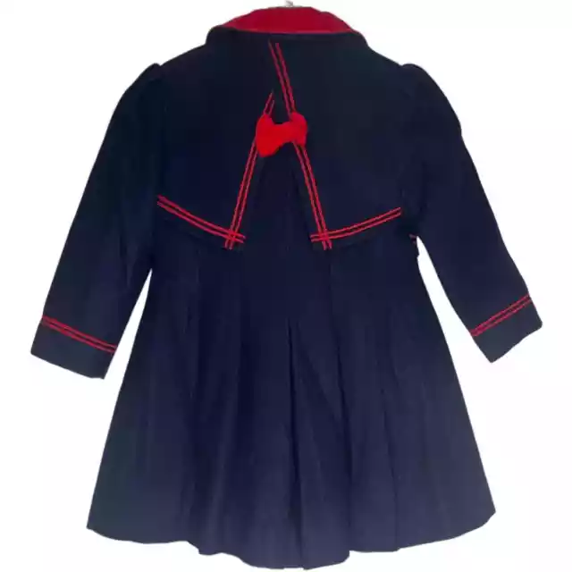 Vintage Rothschild Big Girls Winter Wool Nylon Dress Coat Kids 5 Made In USA 2