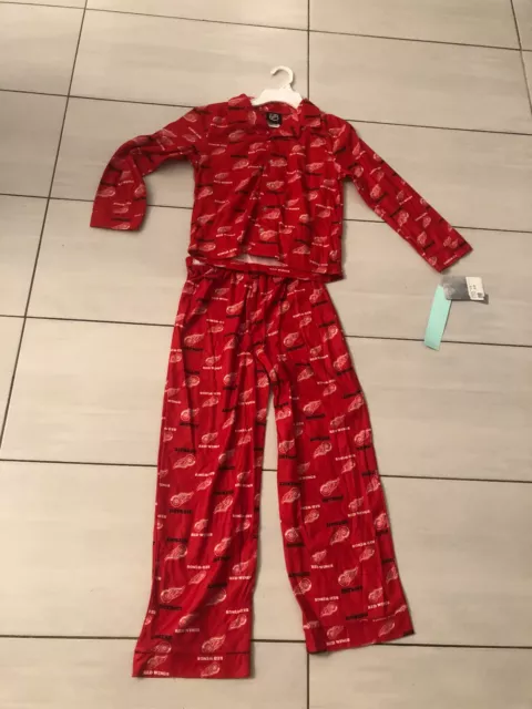 Detroit Red wings Pajama PJ Pants and Top set Kids Child Size Medium 10 New