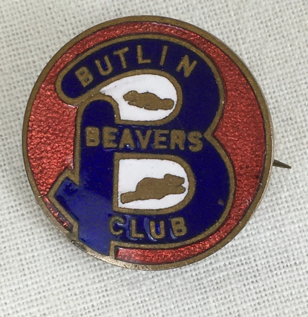 VINTAGE ENAMEL PIN BADGE BUTLINS BUTLIN BEAVERS CLUB c. 1960's 22mm (# ...