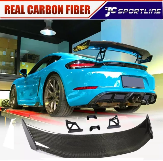 Fits Porsche Cayman Boxster GT4 981 718 987 Rear Trunk Spoiler Wing Real Carbon
