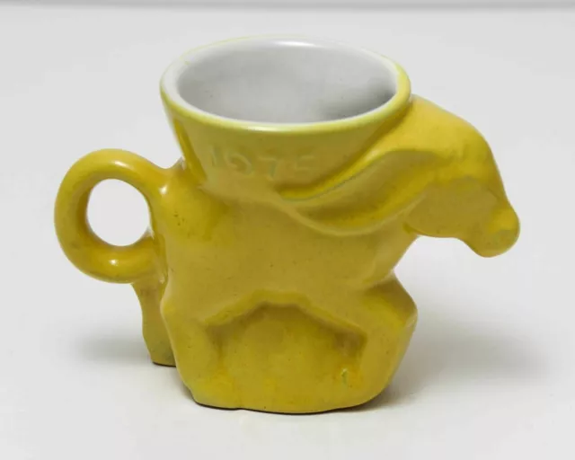 1975 Frankoma Democratic (DEM) Donkey Political Mug. Autumn Yellow. 1st Mug Year