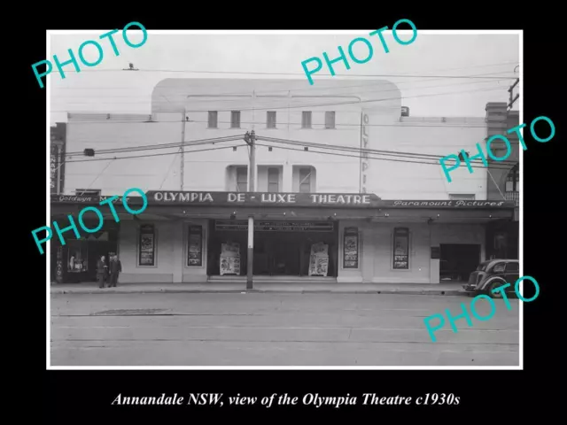 OLD POSTCARD SIZE PHOTO OF THE OLYMPIA THEATRE ANNANDALE NSW c1930