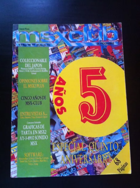 revista vintage Msxclub numero 63 mayo 1990 especial 5 años