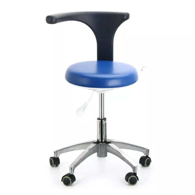 Lab Medical Assistant Stools Adjustable Mobile Chair PU Hard Leather Color Blue 2