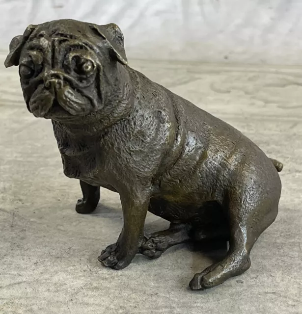 Vert Patine Détaillé Vienne Carlin Chien Animal Figurine Art Bronze Sculpture