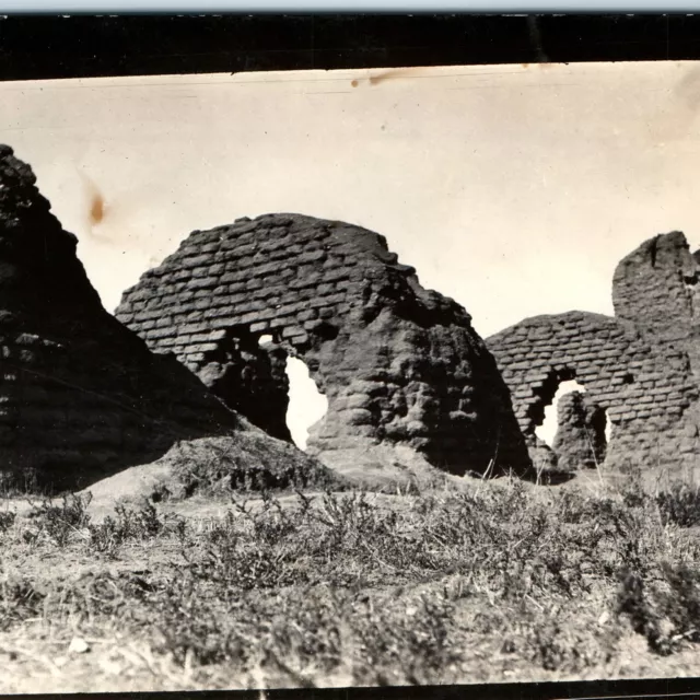 c1910s Melt Red Brick Arch RPPC Old World Ruin Adobe Photo Postcard Tartaria A93