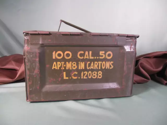 MILITARY 50 Cal Ammo Can M2A1 Green Ammunition Tin Box