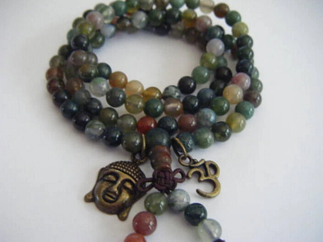 Green agate Bracelet Chakas Wrist Meditation Stretchy Healing Lucky Sutra yoga