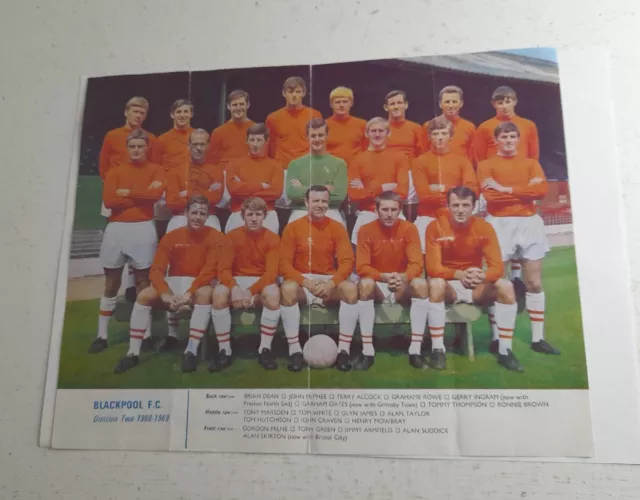 BLACKPOOL FC Football Team Cutting Photo Picture Signed Autograph 1968-69