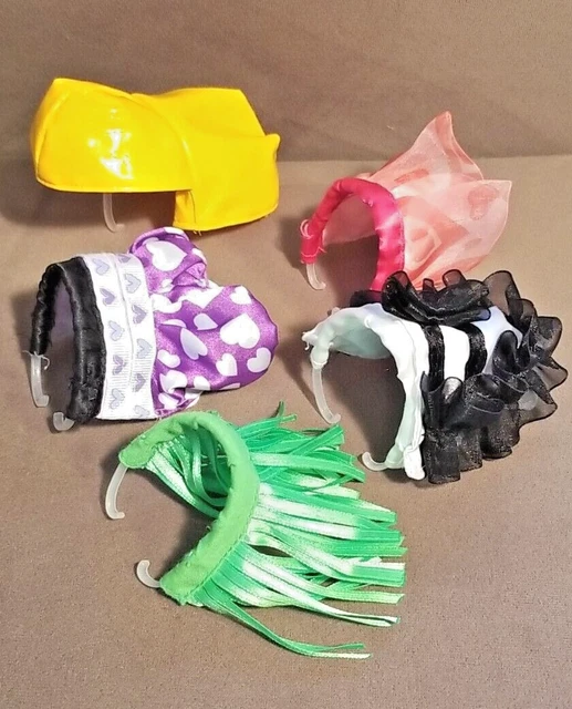 Set of 5 Zhu Zhu Pets Outfits Hula Skirt Dresses Raincoat Accessories Clothes