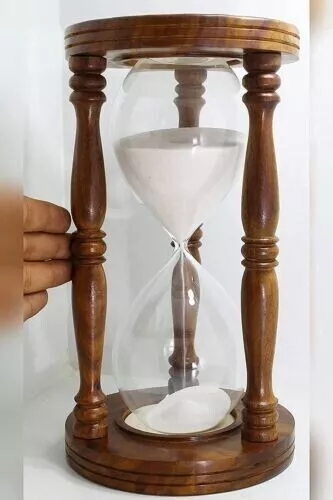 60 Minutes Sand Timer Hourglass Wooden, 60 Mints Duration Timer Best for Gift