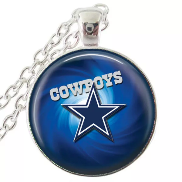 Dallas Cowboys Silver Bezel Pendant Necklace