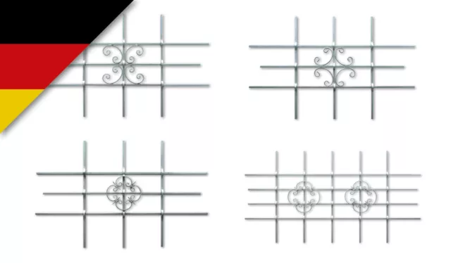 Fenstergitter Passgitter Sicherheitsgitter Feuerverzinkt inkl. Halter