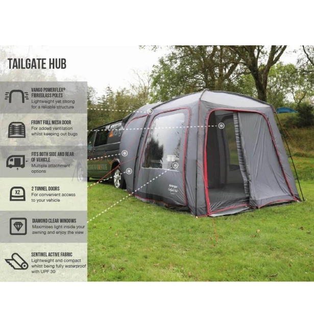 Vango Hub Event VANGO TAILGATE HUB LOW 2023 Drive Away Awning For VW T4/T5/T6 Trafic ...