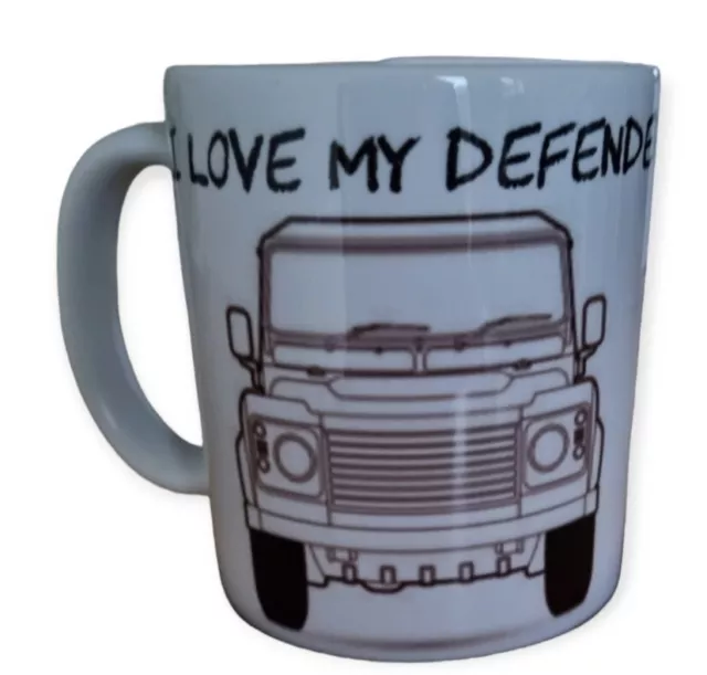 I Love My Defender Ceramic Mug | Ideal Gift | Land Rover Defender | EVRI Tracked