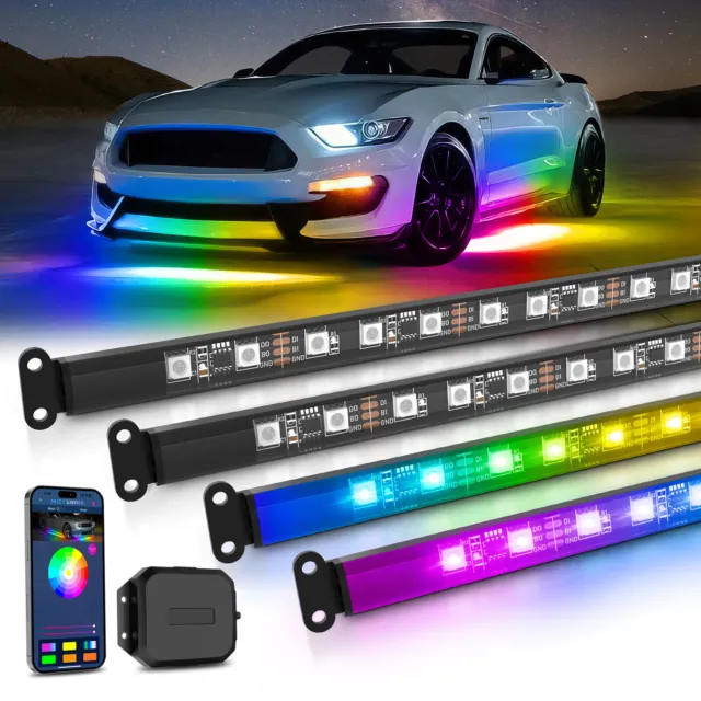 RGB LED Strip Under Car Tube Underglow Underbody System Neon Light Kit