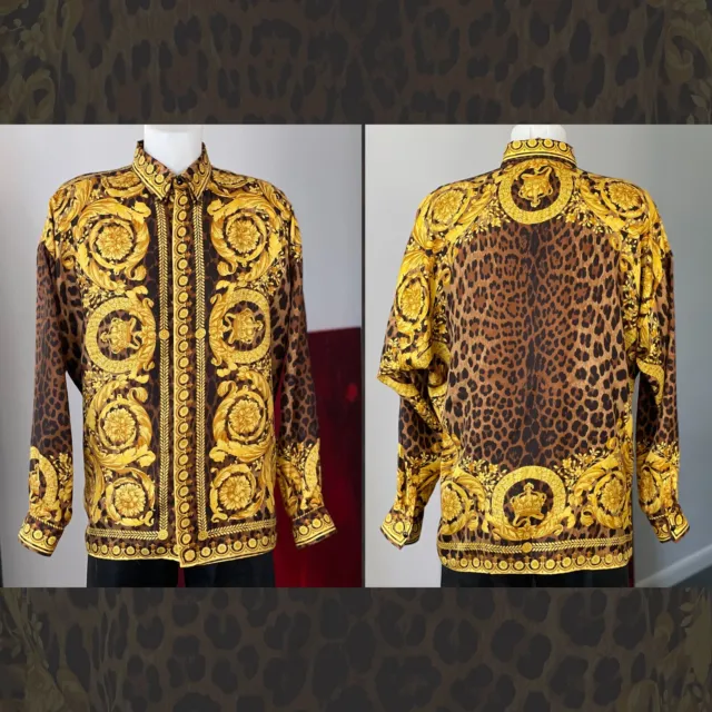 GIANNI VERSACE silk shirt Rome print size 50 from S/S 1993, Miami collection