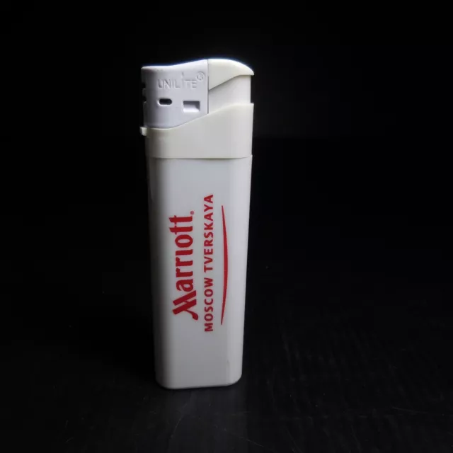 UNLITE White Red Hotel MARRIOTT MOSCOW TVERSKAYA Gas Lighter PRC N6736