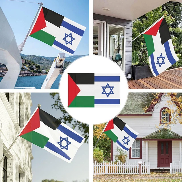 NEW Israel & Palestine Flag Palestinian Israel Support For Garden PEACE K0O2