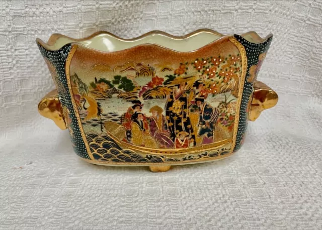 Vintage Signed Royal Satsuma Geisha Cachepot