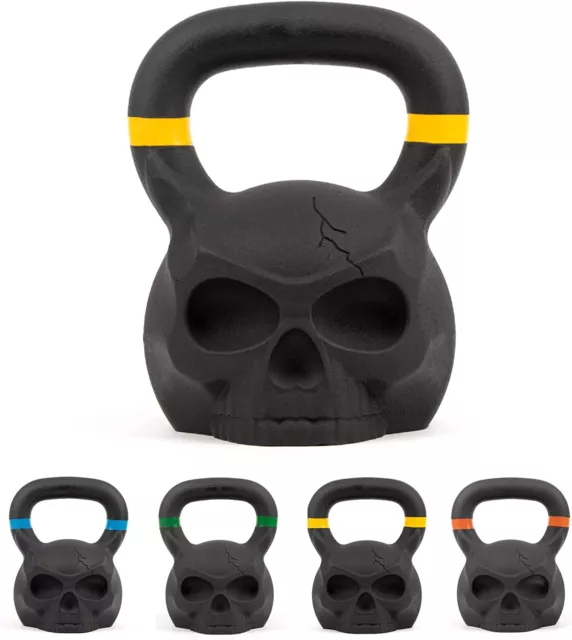 Skull Kettlebell Weight Heavy Cast Iron Kettle Bell Home Gym Workout 12kg - 24kg