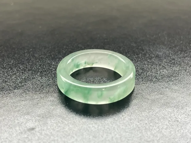 Natural Untreated Dulong Jade Band Ring 5.9mm Wide Size 8
