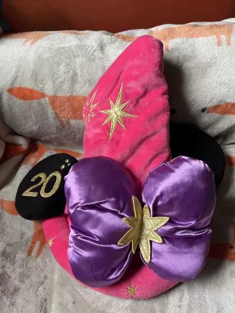 DISNEYLAND PARIS 20th ANNIVERSARY PINK MINNIE MOUSE SORCEROR HAT