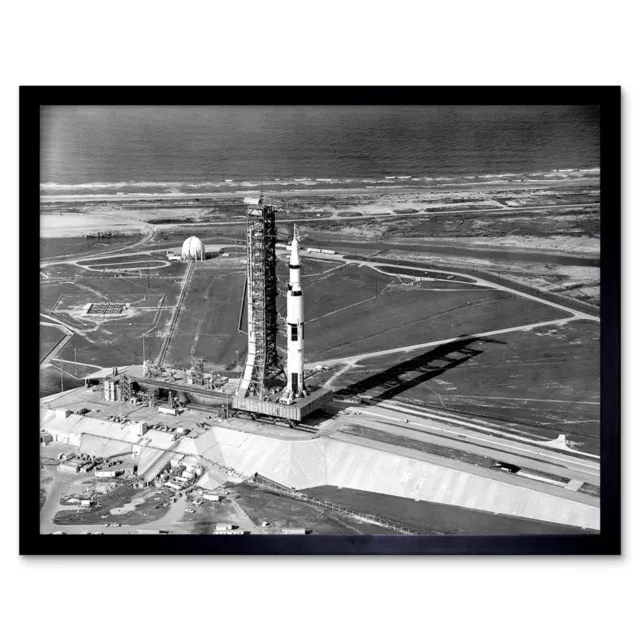 Space NASA Aerial View Apollo 11 Saturn V Rocket Wall Art Print Framed 12x16