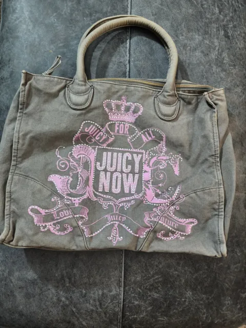 VINTAGE PINK GREY Juicy Couture Purse Handbag Satchel Bag Velour $50.00 ...