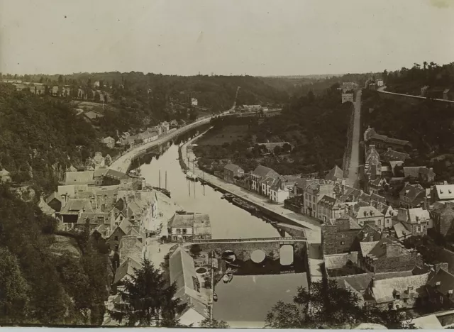 France Dinan la basse ville sur la Rance Ancienne Photo 1900