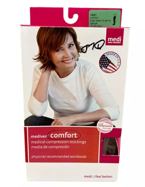 Mediven Comfort 20-30 mmHg Thigh Compression Stockings Petite Open Toe Sz I USA