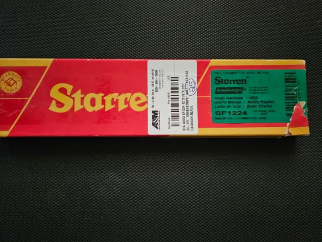 STARRETT #SF1224 GREEN-FLEX Box of 25 HACKSAW Blades 12", 24 TPI,  NEW  (bnO)