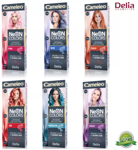 DELIA CAMELEO Neon Semi-permanente Haarfarbe Creme Farbstoff Vibrant Farben Rohr
