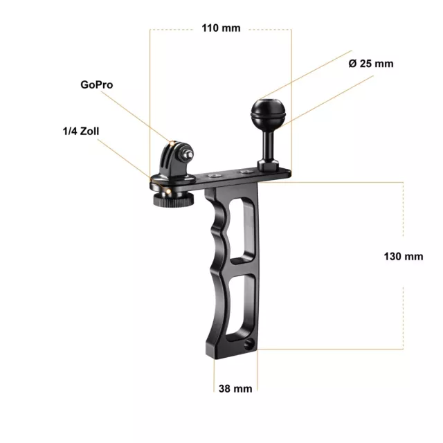 walimex pro Halterung für Unterwasser LED Scuuba 860 und GoPro Hero 2