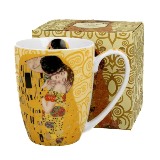 Becher Tasse PORZELLAN Kaffeebecher Teebecher Kaffeetasse Gustav Klimt 350 ml