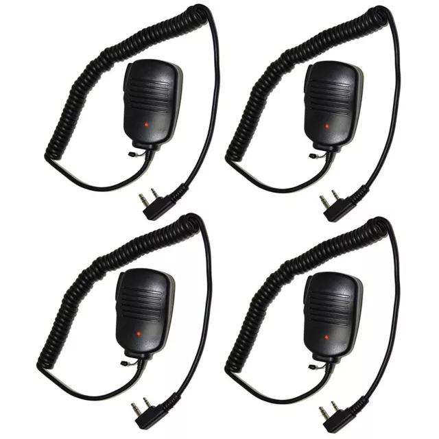 4-Pack HQRP 2 Pin PTT Mini Speaker Microphone for Kenwood NX TH TK Series Radio